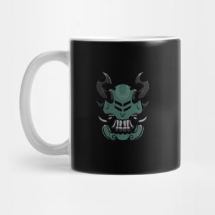 illustration of a horned oni with beast claws background Mug